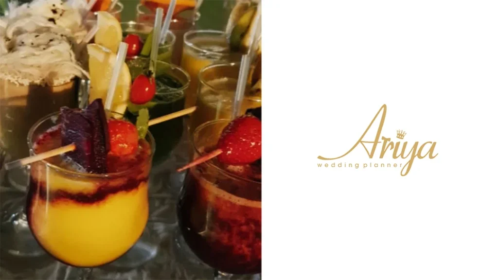 آب میوه طبیعی مراسم عروسی عقد تشریفات آریا با امیر نیاکانی