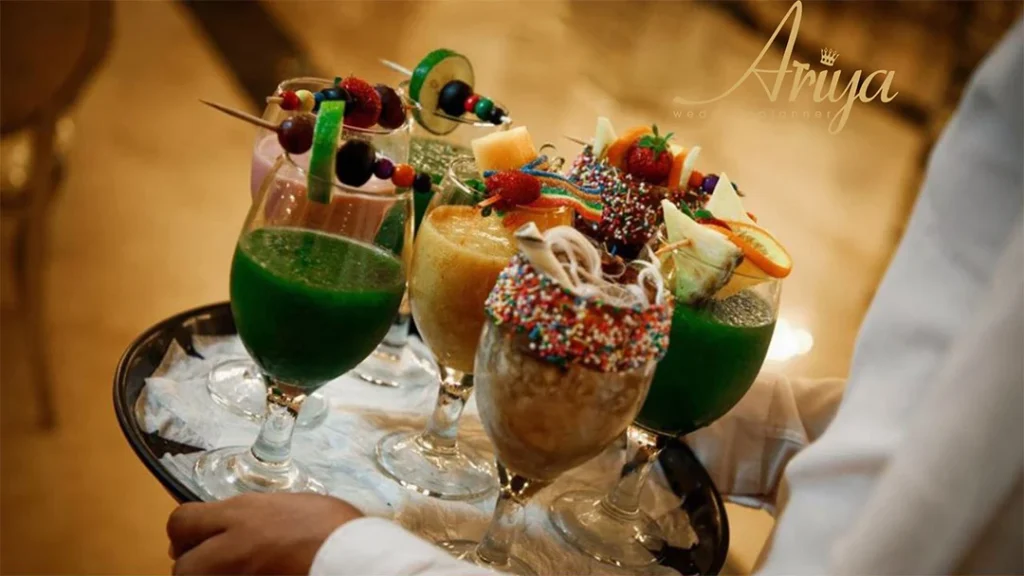 آب میوه طبیعی مراسم عروسی عقد تشریفات آریا با امیر نیاکانی