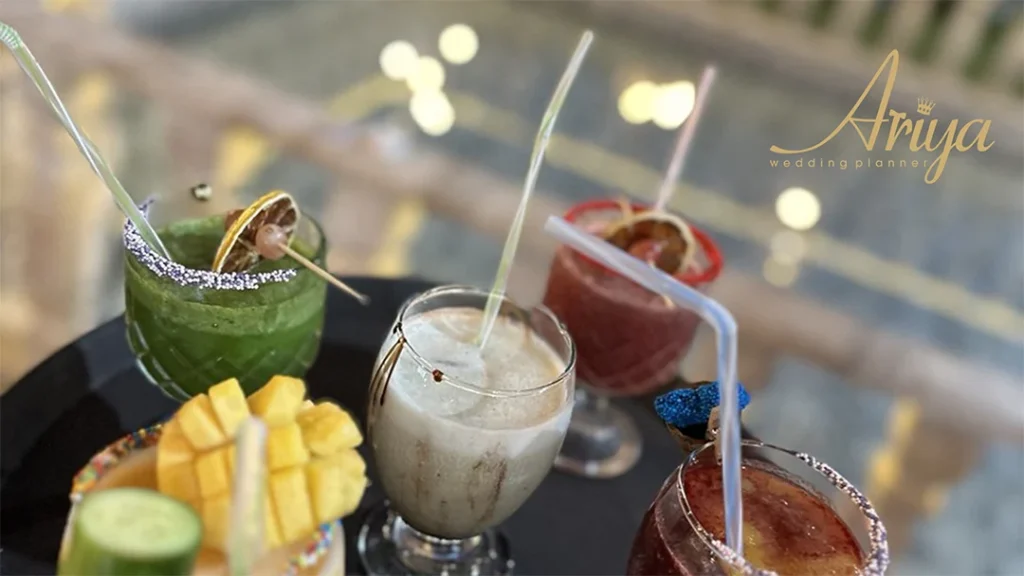 آب میوه طبیعی مراسم عروسی عقد تشریفات آریا با امیر نیاکانی