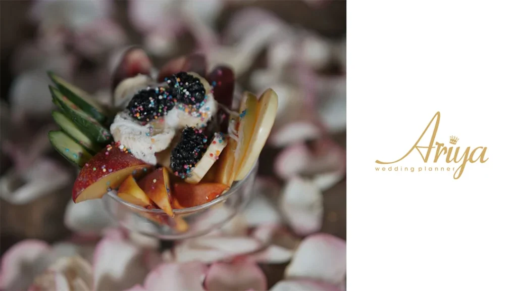 آب میوه طبیعی مراسم عروسی عقد تشریفات آریا با امیر نیاکانی